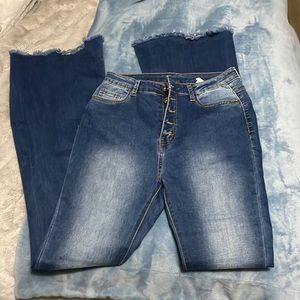 COPY - COPY - Flare faded jeans NEVER WORN! Full length 45”